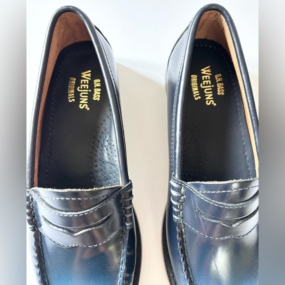 Bass Weejuns Blue Whitney Ombré Leather Slip On Penny Loafers - Picture 4 of 11